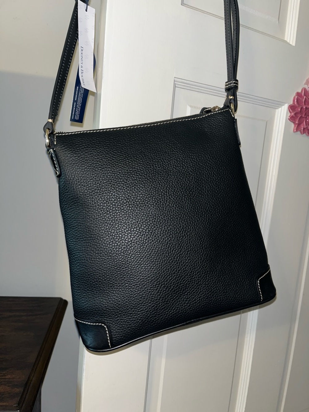 Dooney & Bourke Black Pebble Leather Crossbody with Front Zip NWT - Picture 6 of 13